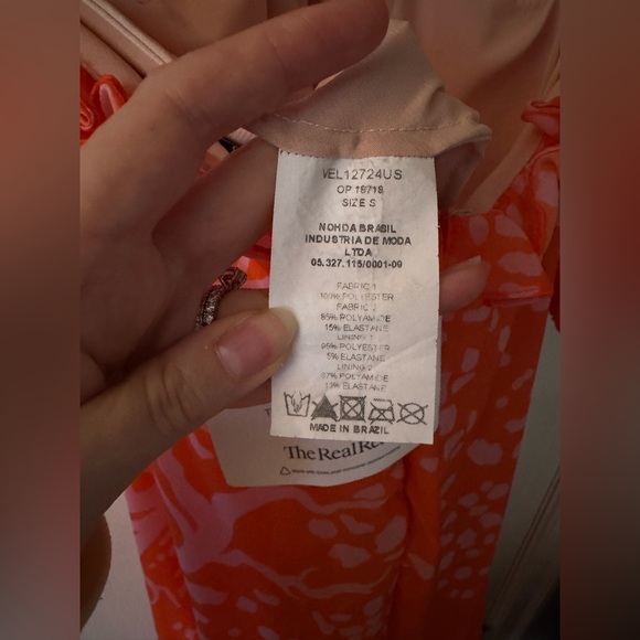 PatBo Coral Print Beach Dress Orange Pink sz S - Picture 16 of 16